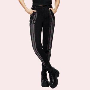 Gambit Spliced Check Tapered Trousers | Disturbia